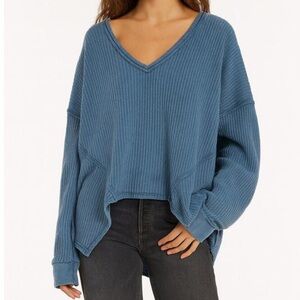 We the Free Coraline Waffle Knit V-Neck Long Sleeve Thermal